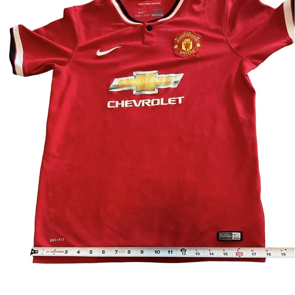 NIKE DRI-FIT Manchester United Home Knit Jersey 2014/15, Chevy, Red| Youth: XL